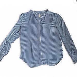 LOFT Navy and White Striped Top